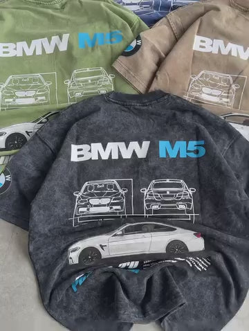 High Quality Oversized BMW Printed T-Shirt